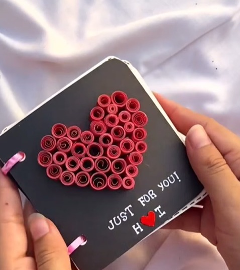 Handmade Mini Scrapbook Gift for Couples | Cute Love Message Book